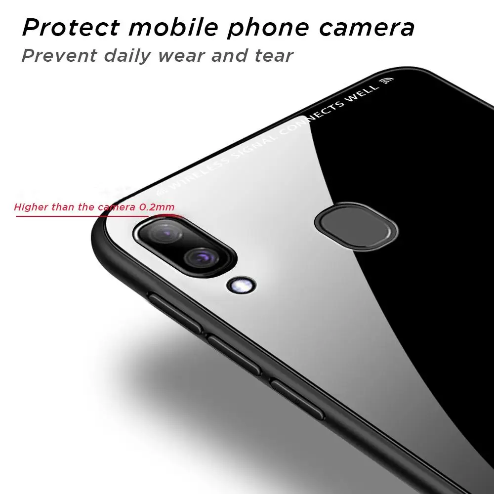 4 Карамельный цвет Стекло задняя крышка чехол для samsung Galaxy A50 A60 A70 A40 A30 A10 S10E S10 S9 S8 плюс A7 A750 красный черный, белый, розовый цвет