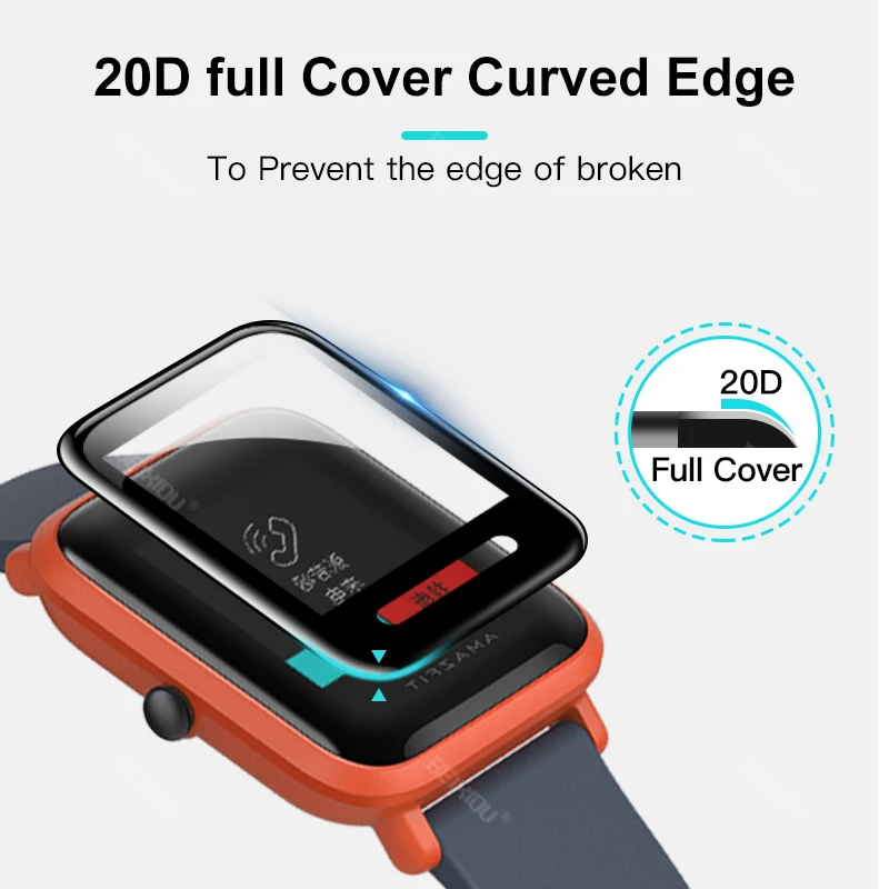 20D Защитная пленка с изогнутыми краями для xiaomi Huami Amazfit Bip S Gts мягкая защитная Lite |
