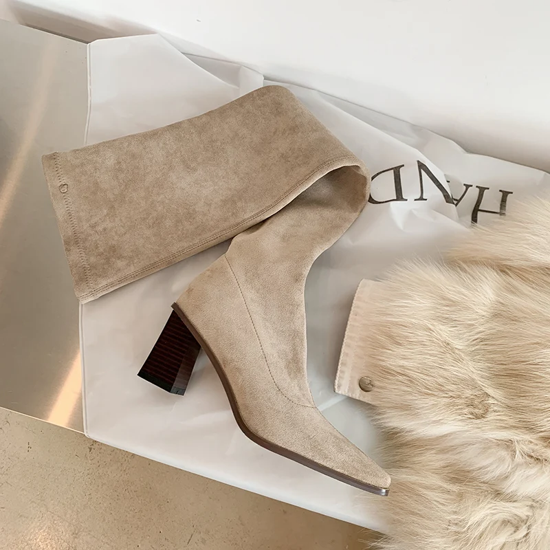 Сапоги выше колена на высоком каблуке Осень-зима | Обувь