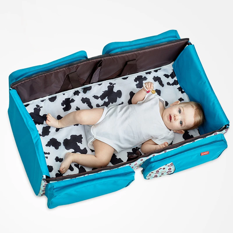 UmaUbaby Diaper Bag Multifunctional Folding Crib Mosquito Net Large Capacity Mummy Bag Newborn Stroller Maternity Backpack