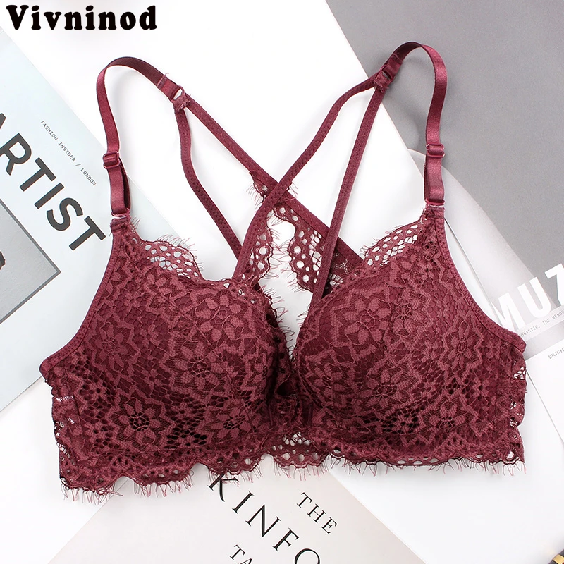 2019 Sexy Floral Bra Mann Honey Front Buckle Gather Together Beautiful Back Girl Underwear Suit Lace Nothing Steel Ring | Женская одежда