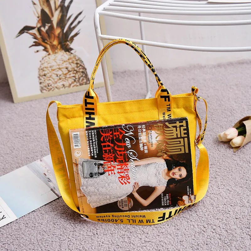

Fashion Multi-color Portable Canvas Woman Bag Casual Simple Letter Printing Shoulder Bag Student Multi-function Diagonal Bag