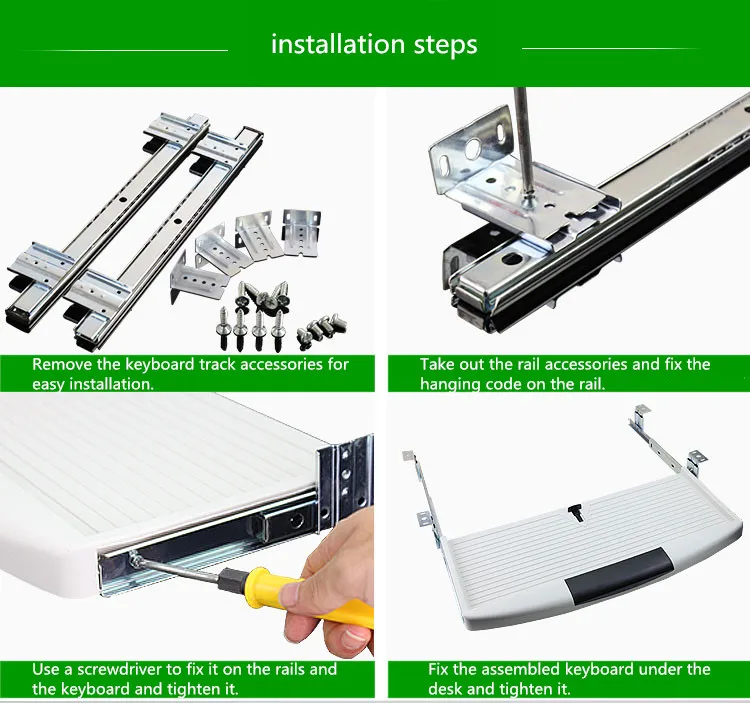 Computer Desk Drawer Orbit Keyboard Bracket Slide Rail Hoisting Crane Rail Bracket 2 Guide Rail