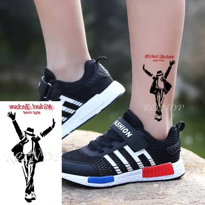 Временная водостойкая наклейка для татуировок с надписью Майкла Джексона