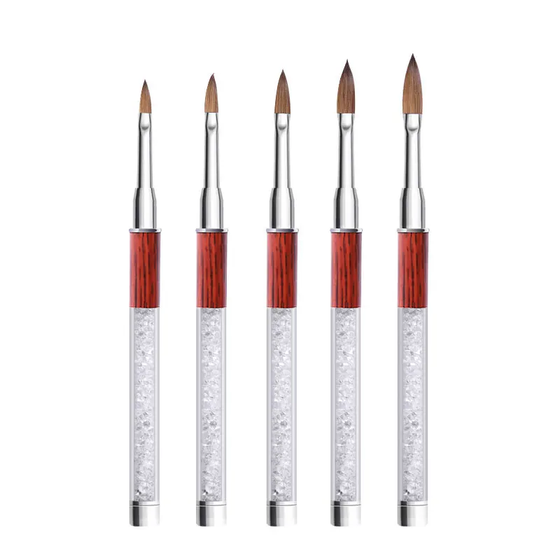 

100% Kolinsky Соболиные волосы, кристаллы, искусственная роспись, ручка для резьбы, сделай сам, порошок, УФ-гель, дизайн