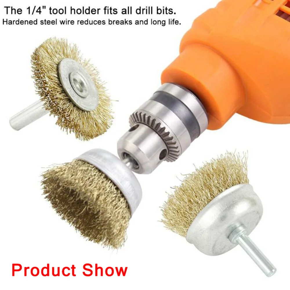 

Wheel Wire Brush Brush Set Drill Steel Cleaning Sanding Kitchen Office