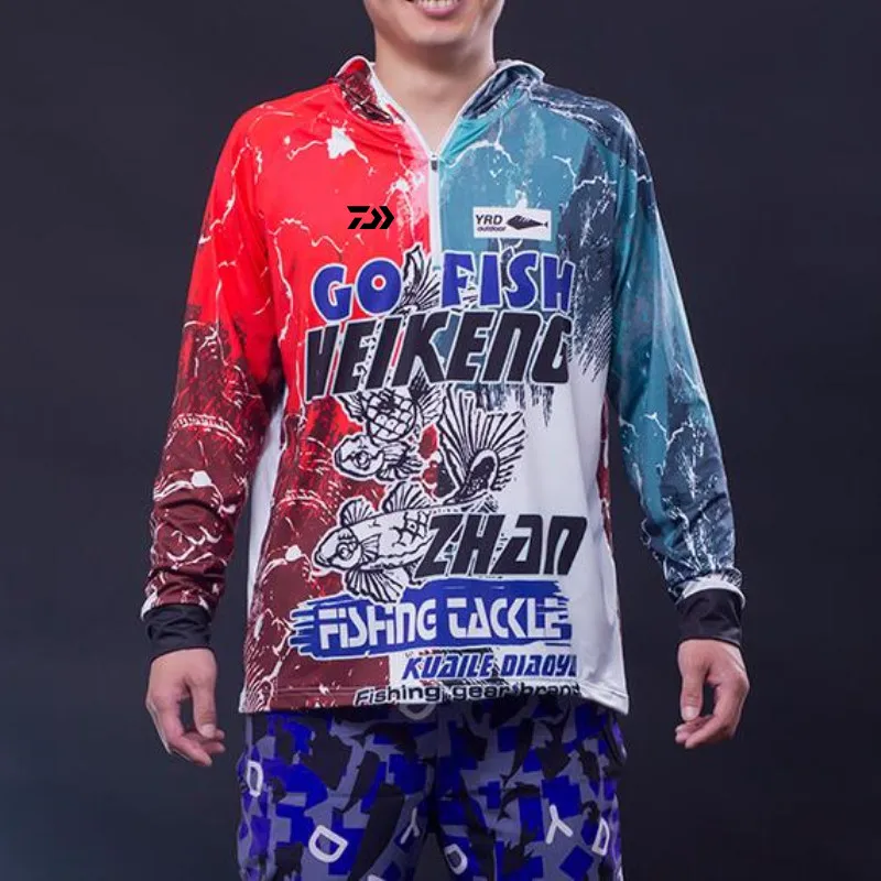 

Anti-UV DAIWA Fishing Clothes Long Sleeve Ultra-Light Hooded Fishing Clothing Quick Dry Breathable Sun Protection Fishing Shirt