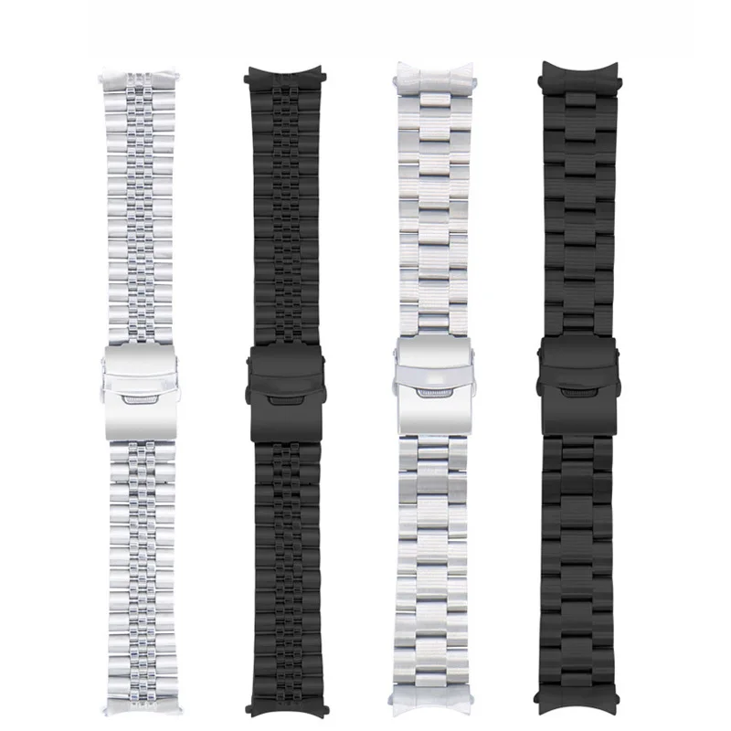 Stainless steel strap suitable for SEIKO No. 5 SKX175 173 007 watchband solid silver black 22mm 20mm watch bracelet