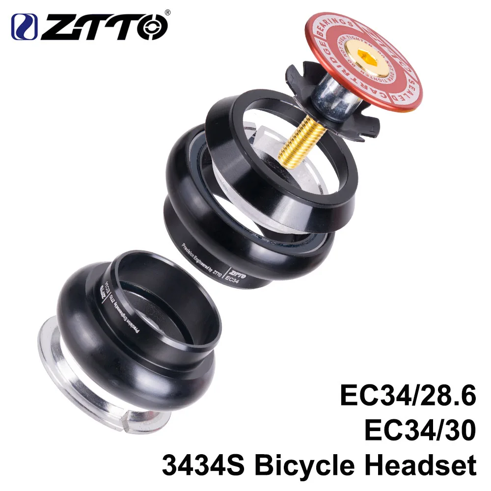 3434S RED ZTTO 3434S MTB гарнитура для шоссейного велосипеда 34 мм EC34 CNC 1 1/8 28,6 прямая вилка внутренняя 34 Обычная гарнитура без резьбы - Цвет: 3434S RED