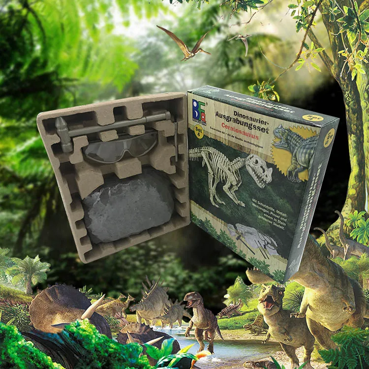 Nose horn Dinosaur Excavation Kit Simulation Archaeology Digging Up Fossils Toy Model Children Learning Educational | Игрушки и хобби