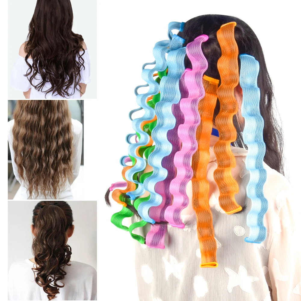 12pcs Magic Hair Curler DIY Wave Curl Rollers Portable Hairstyle Sticks 30CM Durable Curling Hair Styling Tools