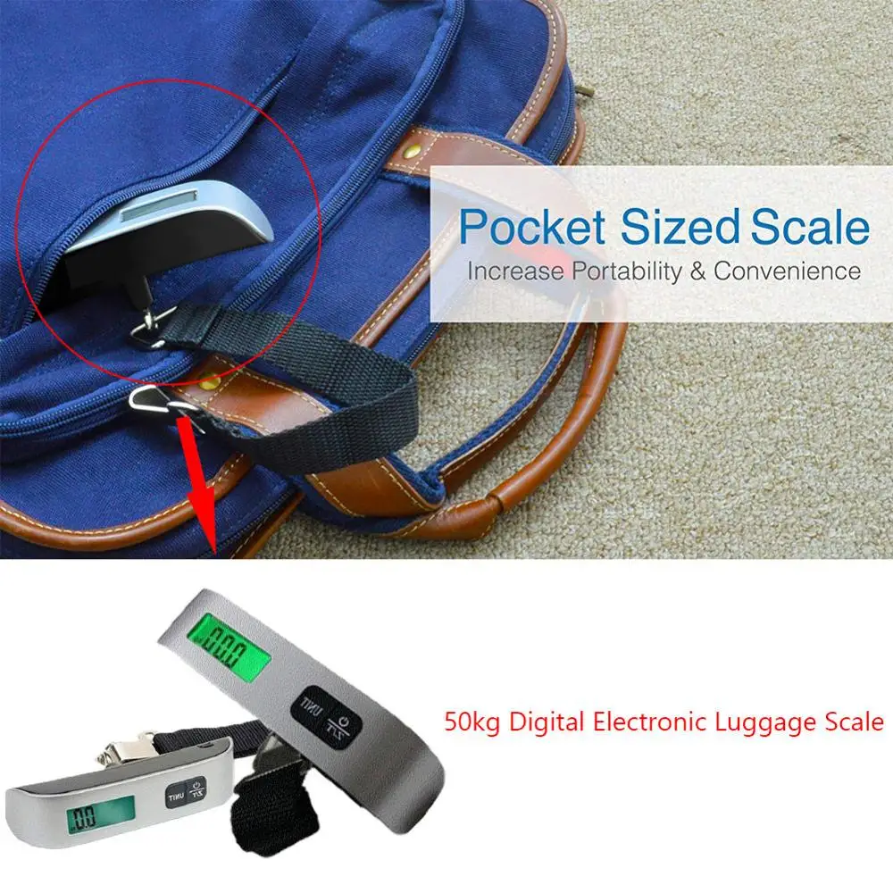50 кг/110lb цифровой портативные электронные весы чемоданов обрабатываются