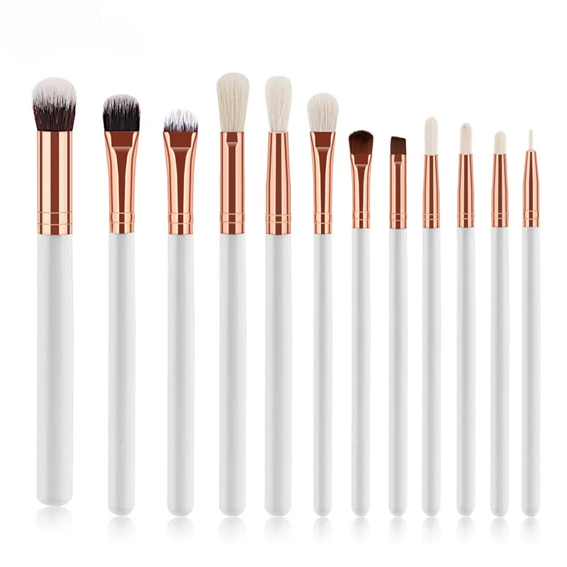 12pcs white 12 шт./компл. градиент Алмазный набор кистей для макияжа пудра Румяна Тени для век Русалка макияж Косметические Красота инструменты - Handle Color: 12pcs white