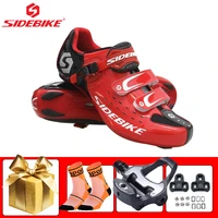 sidebike racing bicycle shoes self locking breathable road cycling sneakers add spd sl pedal zapatillas ciclismo riding footwear