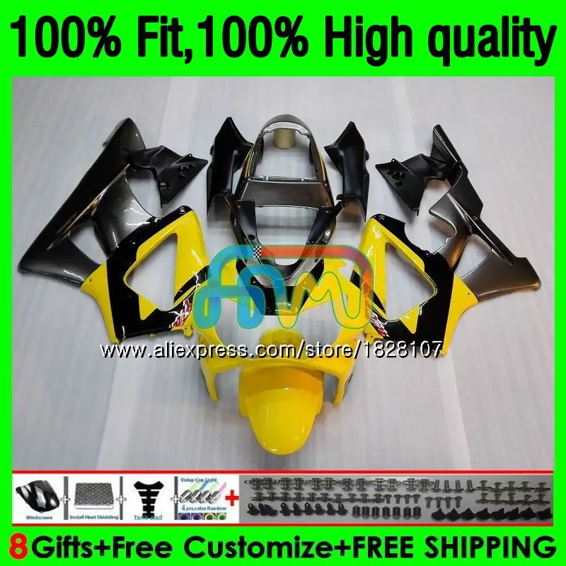 

OEM For HONDA CBR900RR CBR 929RR 929 900 RR CC 900RR 00 01 107BS.19 CBR900 RR CBR929 RR CBR929RR 2000 Yellow grey 2001 Fairing