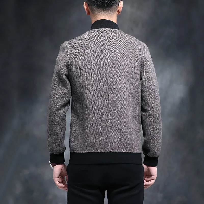 

Double-side Woolen Coat Autumn Winter Men Streetwear Wool Baseball Jacket Mens Jackets and Coats TLL-04-1951 MY1918