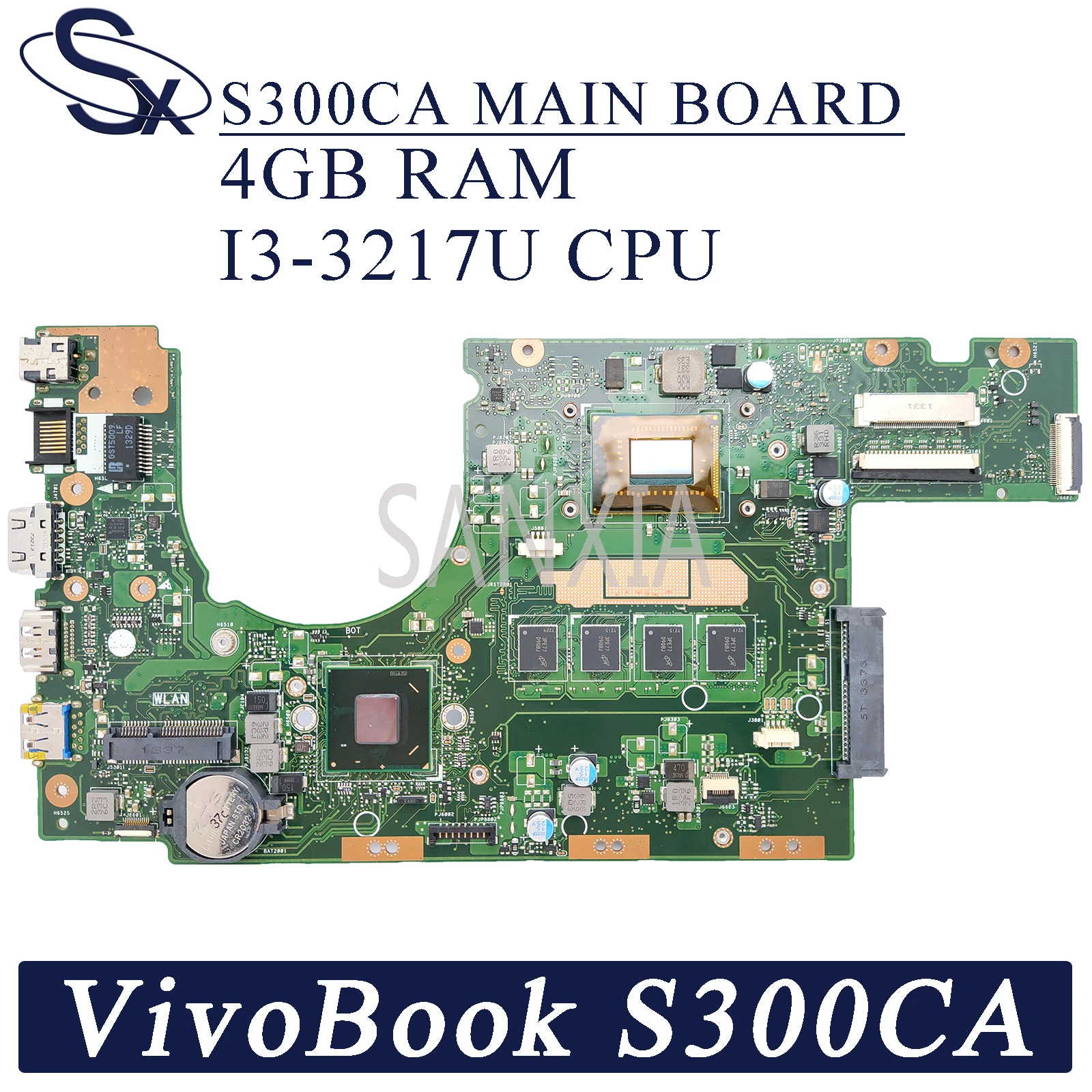 

Материнская плата KEFU S300CA для ноутбука ASUS VivoBook S300CA S300C, оригинальная материнская плата 4 ГБ-Оперативная память