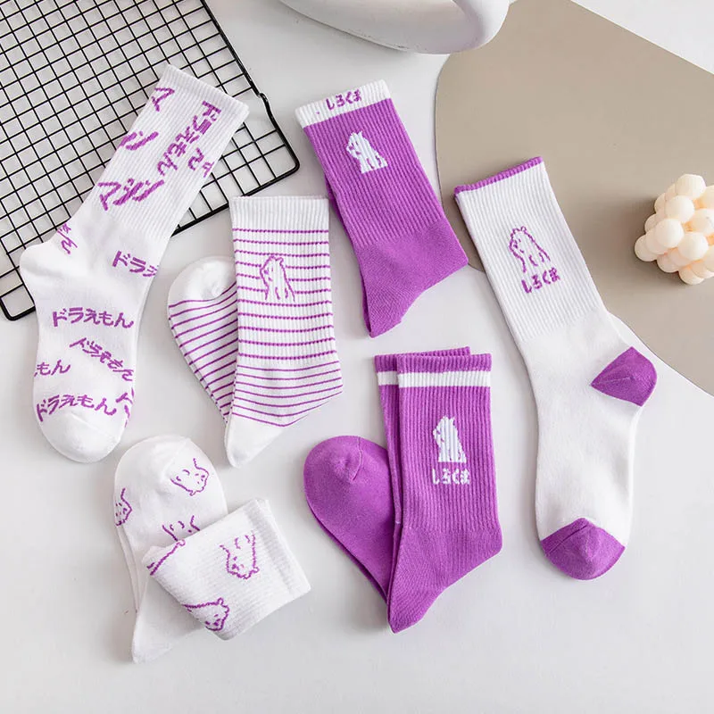 

1 пара, женские хлопковые носки с мультяшным медведем