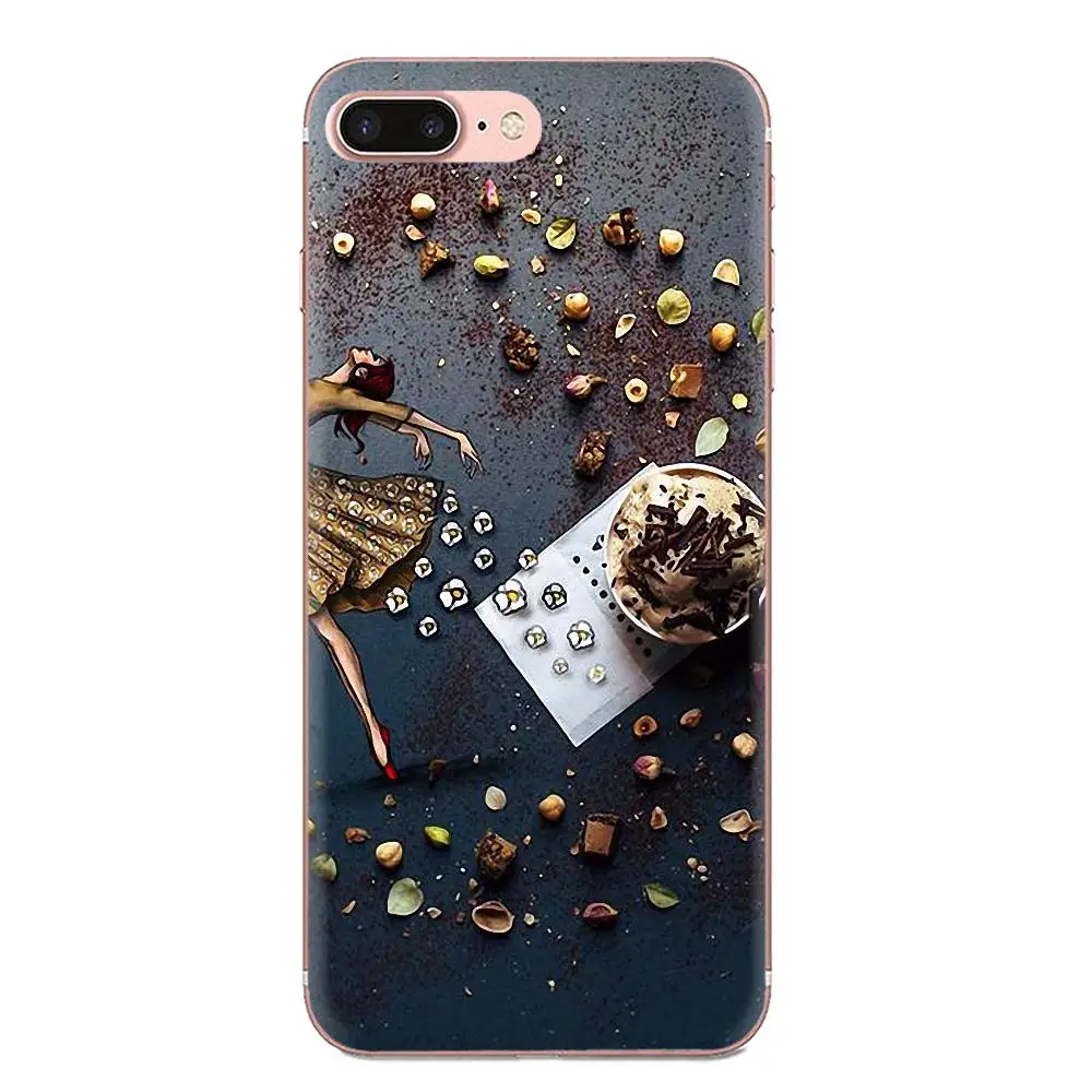 Кофе чашки девушка Еда с чертежной конструкцией чехол для телефона Huawei Honor 4C 5A 5C 5X6