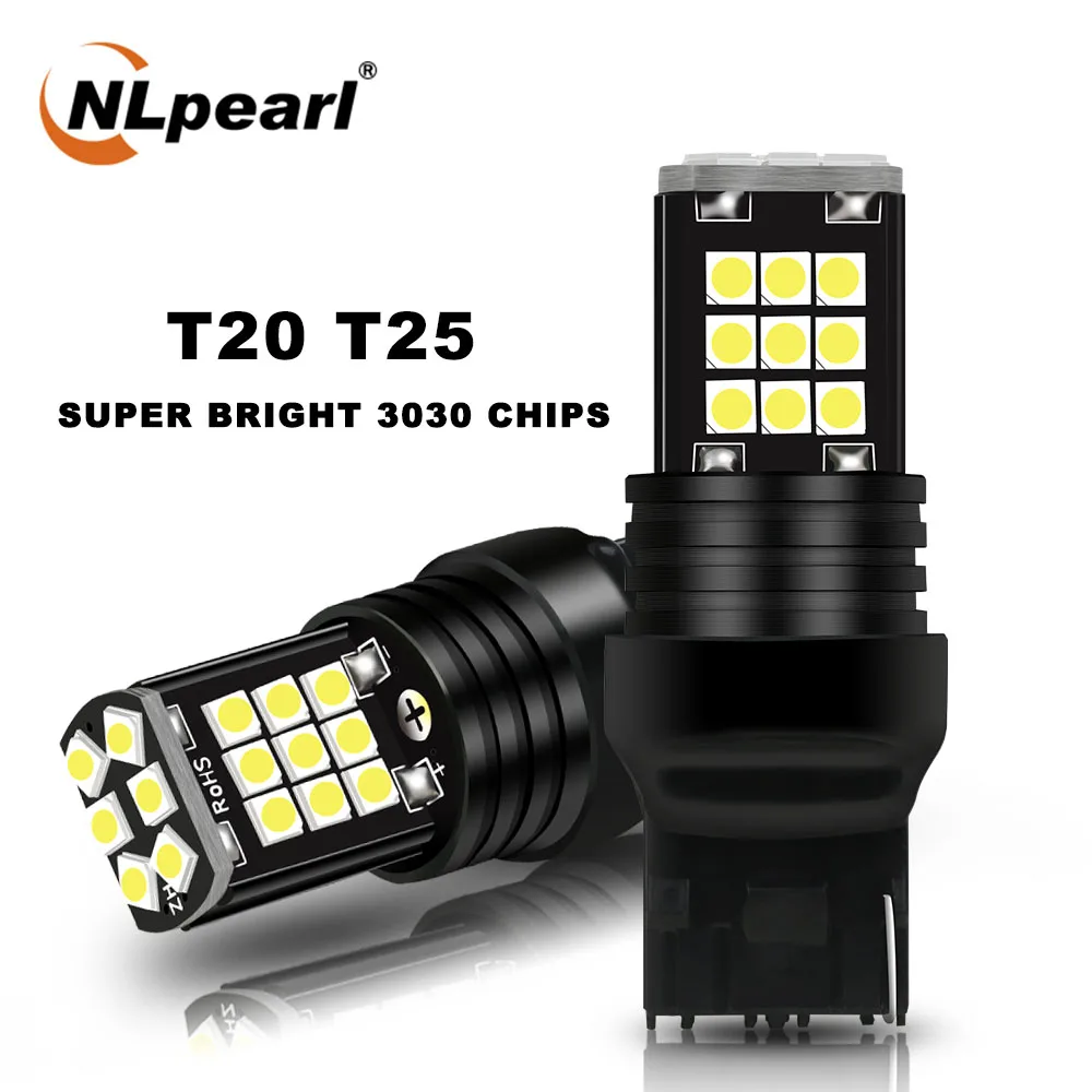 

NLpearl 2x Signal Lamp 7440 W21W W21 5W 7443 T20 Led Bulbs 3030SMD 3157 Led T25 3156 P27W P27/7W Parking Lights Reverse Lamp 12V