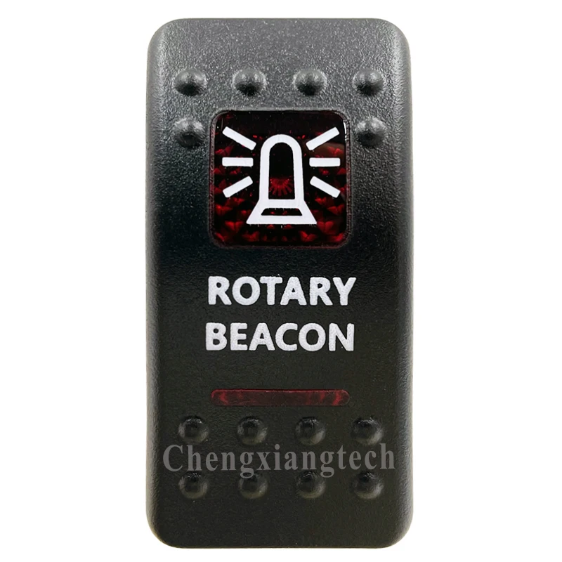 

Printed Red Switch Cap - ROTARY BEACON- for Carling Arb Led Light Car Boat Rocker Switch 12v 24v, Cover Only ! No Switch Base !