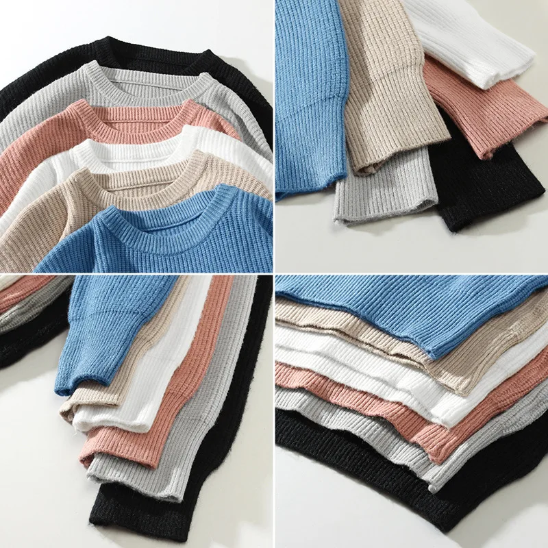 

2020 New Men Autumn/Winter Multi Solid Color Classic Knitted Loose Sweater Men Casual Round Collar Pullovers Boys