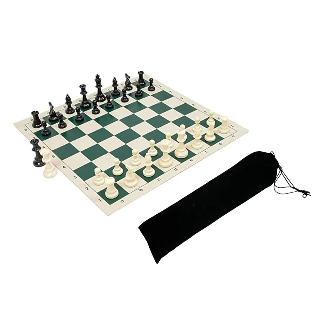 

32pcs Carved Chess Pieces Hand Crafted Set 95mm King Size Toys Chess Board Game Outdoor Leisure Portable Double Zipper Bag