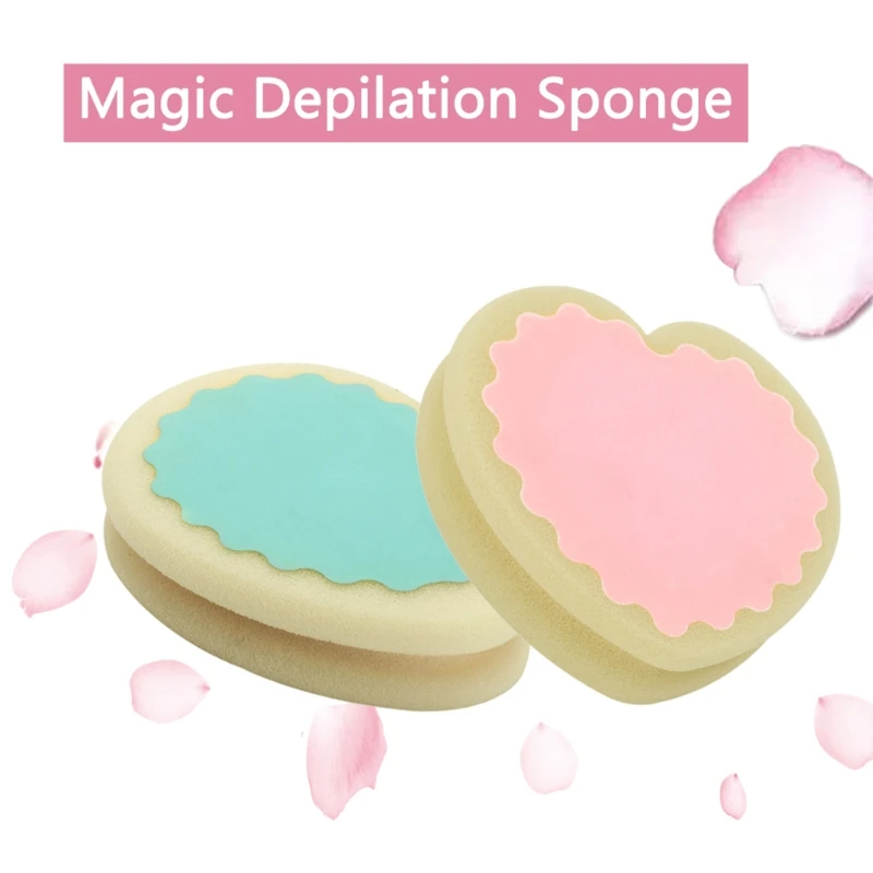 

Unisex Painless Depilation Sponge Soft Heart Round Water Drop Shaped Hair Remover Skin Care for Beauty Ladies