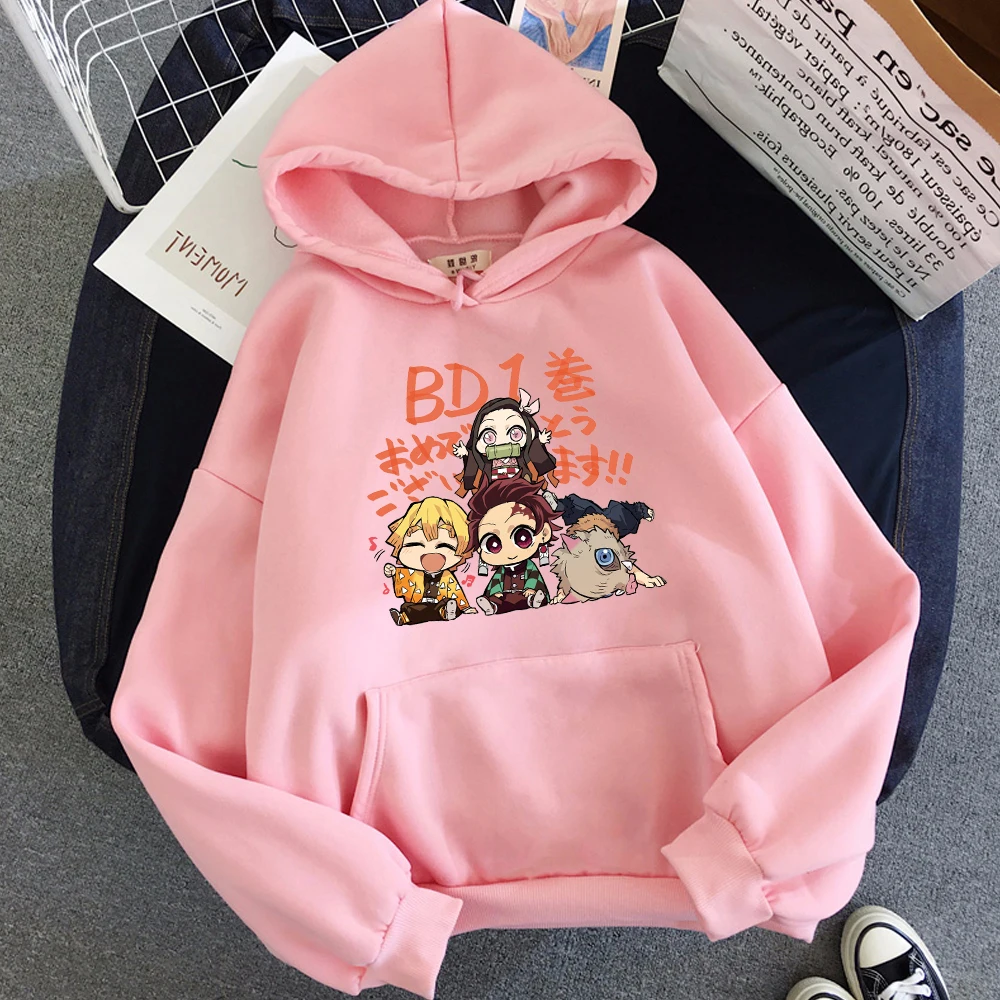 

Harajuku Japanese Hot Anime Hoodie Demon Hunter Print 2020 Oversized Sweatshirt Unisex Fashion Warm Loose Casual Couple Clothes