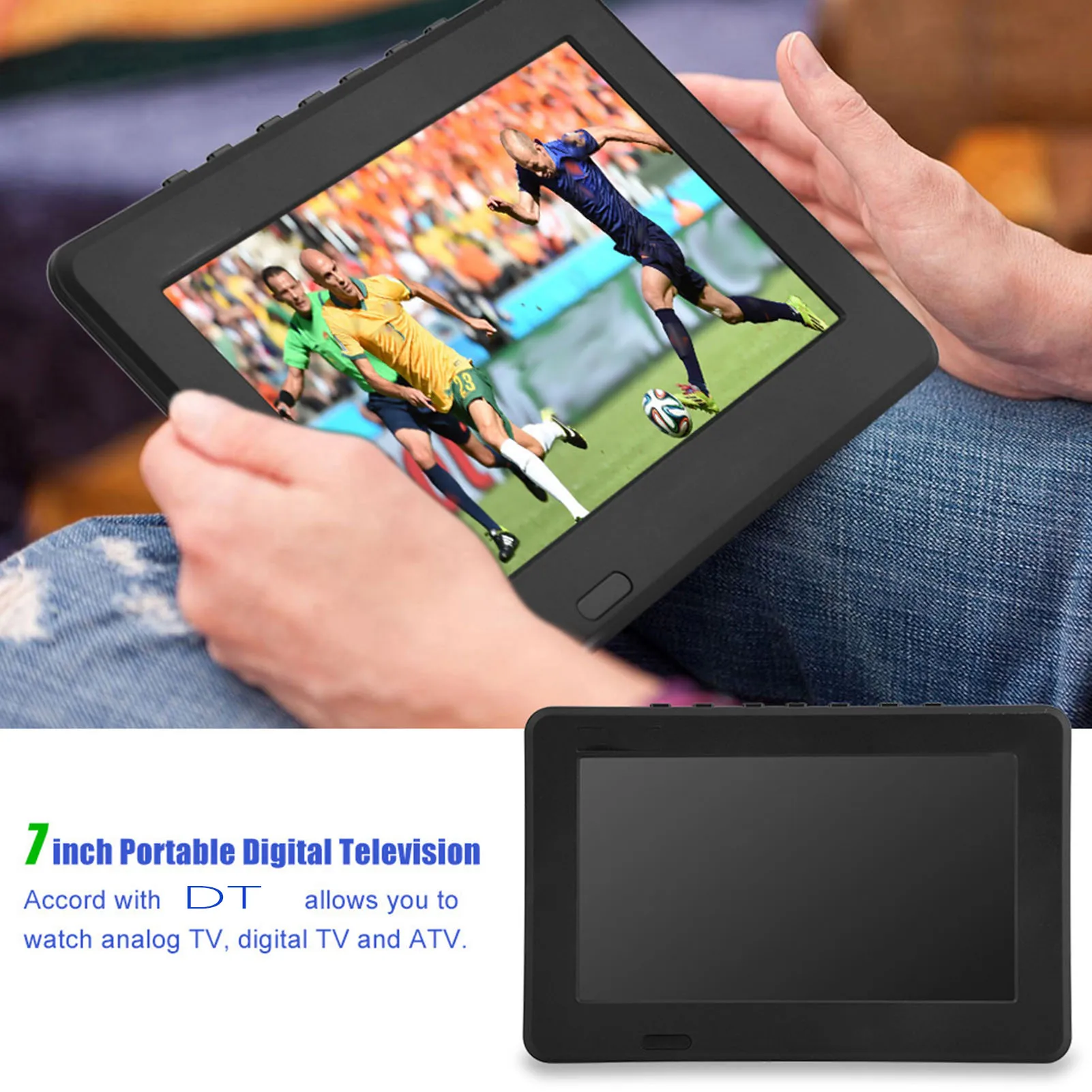 LEADSTAR 7 дюймов DT2 16:9 HD цифровой аналоговый Портативный ТВ Цвет телевидения плеер