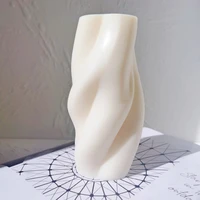 unique wavy soy wax design twisted taper spiral candles mold swirl pillar silicone candle mould for table decor