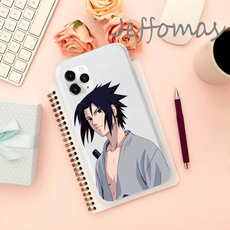 

Anime Naruto Uchiha Sasuke Phone Case Transparent soft For iphone 5 5s 5c se 6 6s 7 8 11 12 plus mini x xs xr pro max