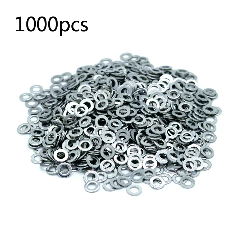 1000/500/250pcs M1.6 M2 M2.5 M3 M4 M5 M6 M8 M10 M12-M30 304 Stainless Steel Flat Plain Washers Metal Washer For Bolts