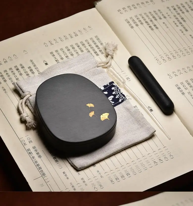 1 шт. Портативный она чернила камень Xing Yun Inkstone с крышкой Inkslab каллиграфии живопись
