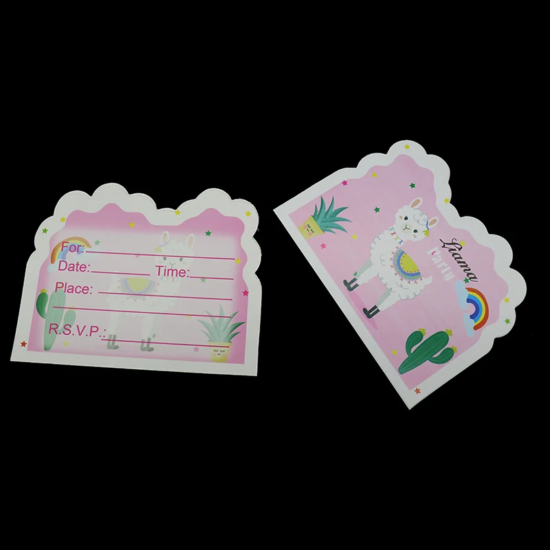 10pcs/lot Lama theme invitations birthday party decorations Alpaca cards | Дом и сад