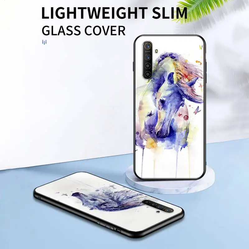 

Oil Painting Cute Horse for OPPO Realme V15 X5 X3 X50 X7 X2 C17 C11 C3 C2 7 7i 6 6S 6i 5 Narzo 20 Pro Black Phone Case
