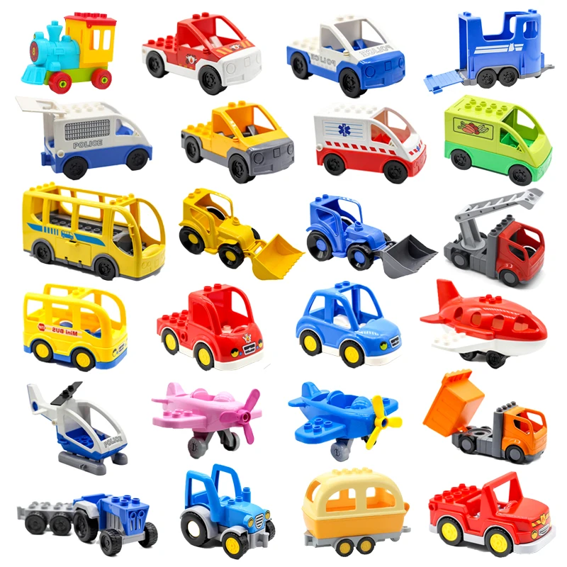 Большие строительные блоки самолет вертолет автобус автомобиль модель