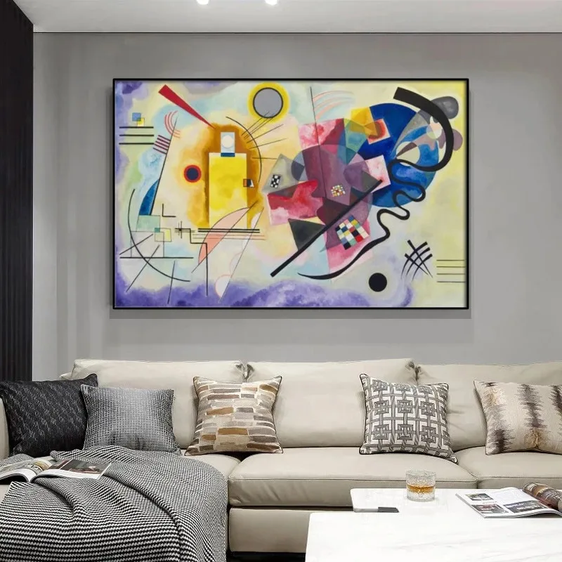 

Vasily Kandinsky Famous Canvas Art Living Room Wall Decoration Painting Mural Poster Cardros Home Decor Yellow Red Blue