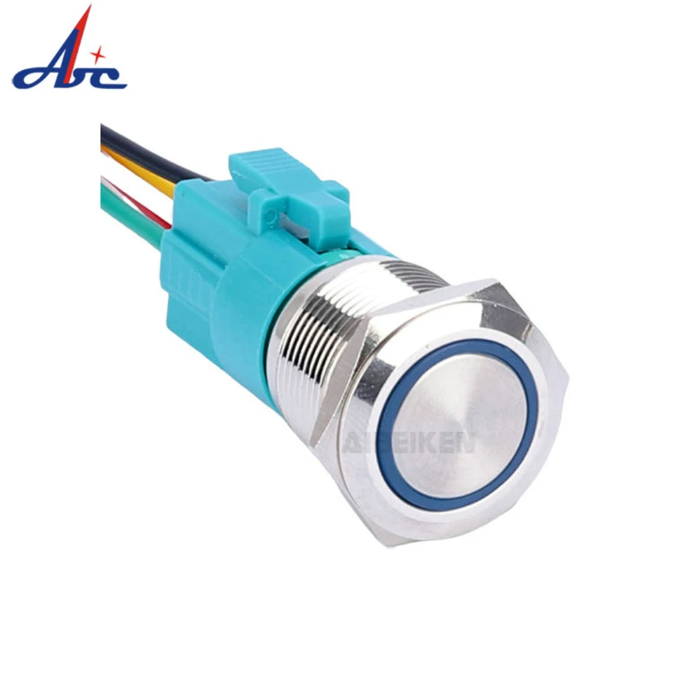 Металлический кнопочный выключатель 16 мм со светодиодной подсветкой 3 в 5 В 6 12 24 36