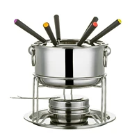 7pcs chocolate cheese hot pot melting pot stainless steel fondue make with hot pot fork for kitchen tableware tools