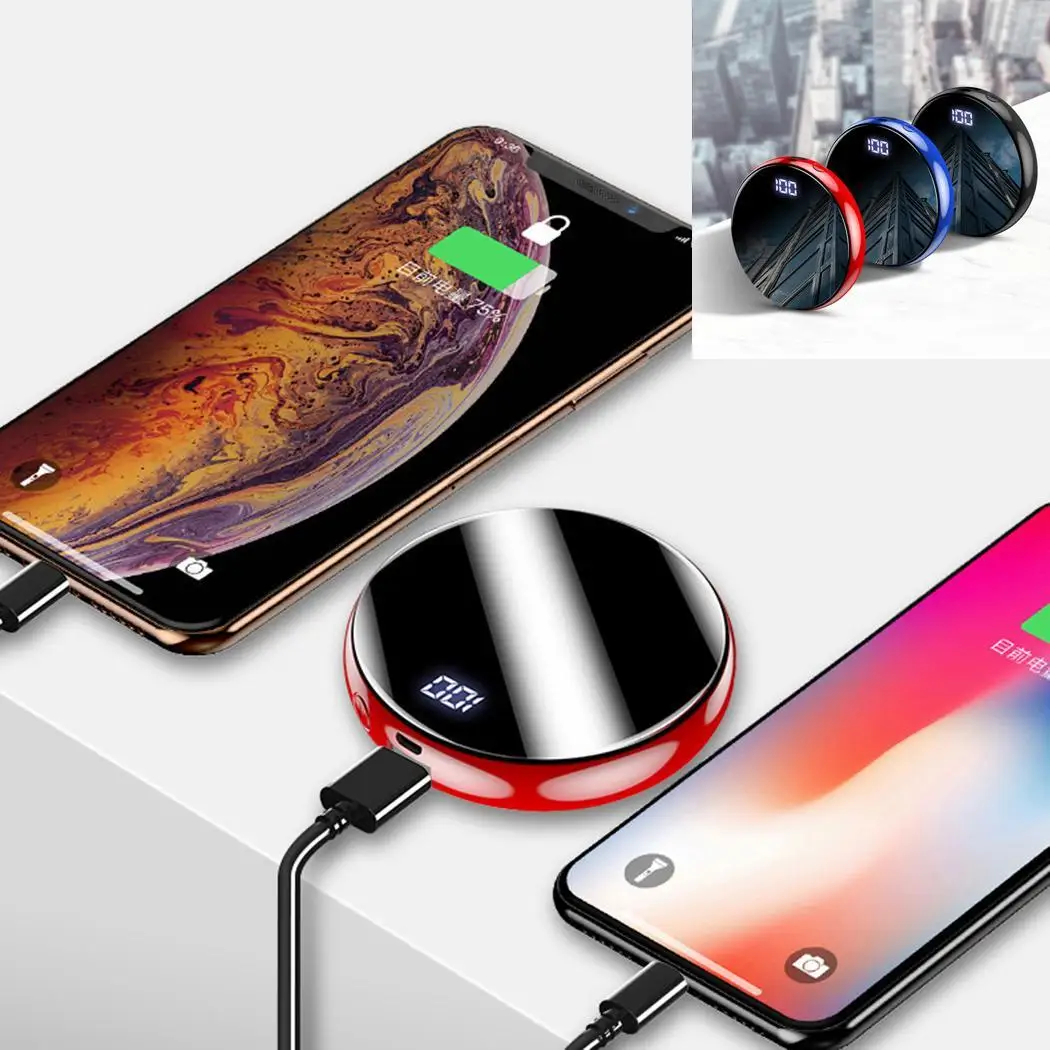 Круглый ультратонкий внешний аккумулятор креативный мобильный телефон мини