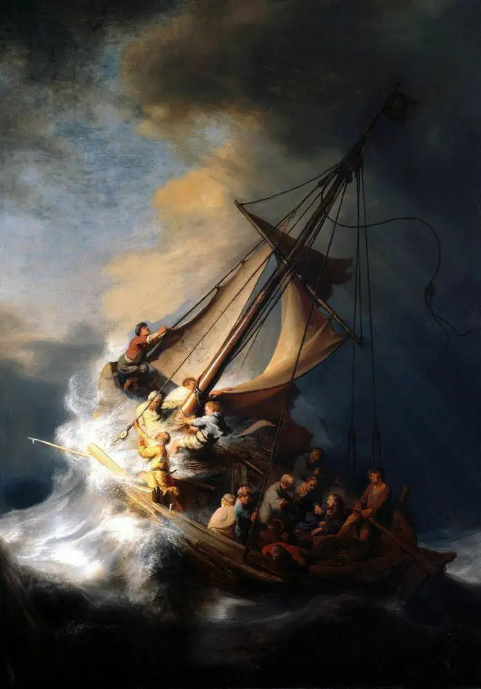 

The Storm on the Sea of Galilee circa 1633 Picture Art Silk Poster Print 24x36inch