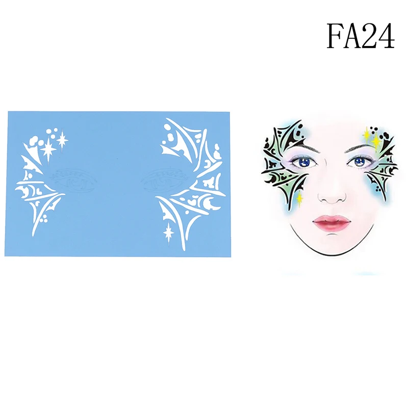 Мягкий трафарет под краску для тела глаз многоразовый шаблон рисования