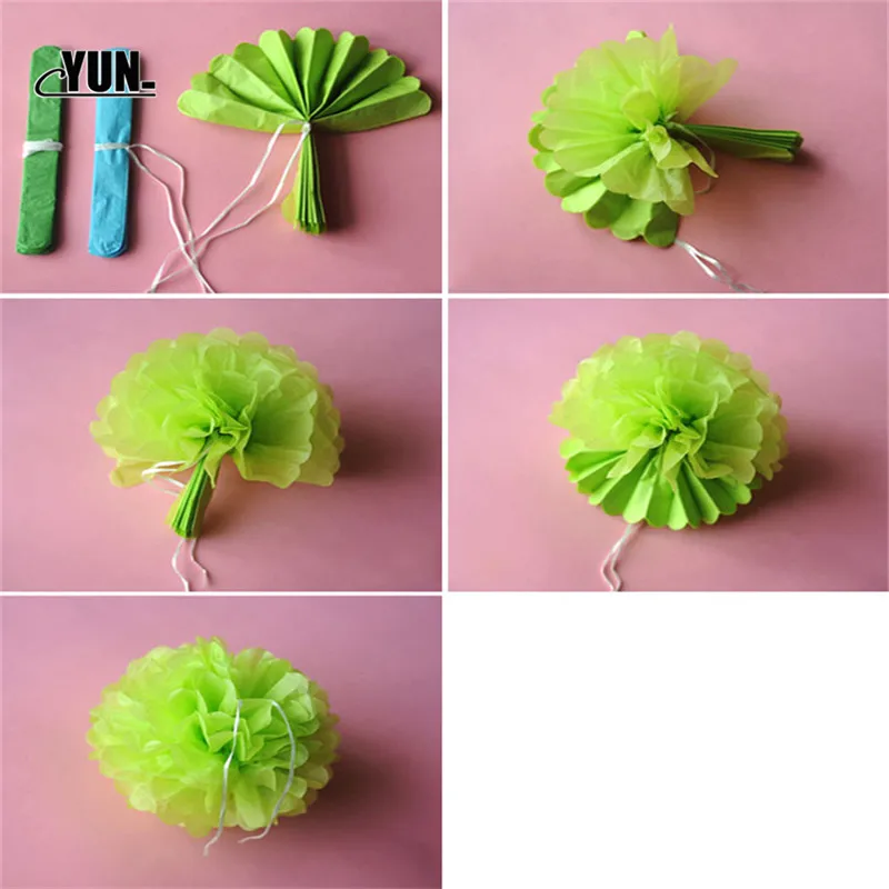 8/10 дюймов 5 шт. помпоны из оберточной бумаги свадебных платьев декоративных