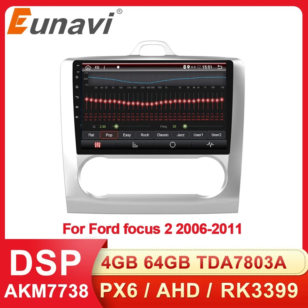 Eunavi DSP Android система головное устройство автомобильное радио для ford focus 2 Mk2 2004 2011