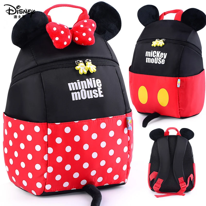 

Детская школьная сумка Disney с Микки Маусом, Детский рюкзак для мальчиков и девочек, милый мультяшный маленький ранец