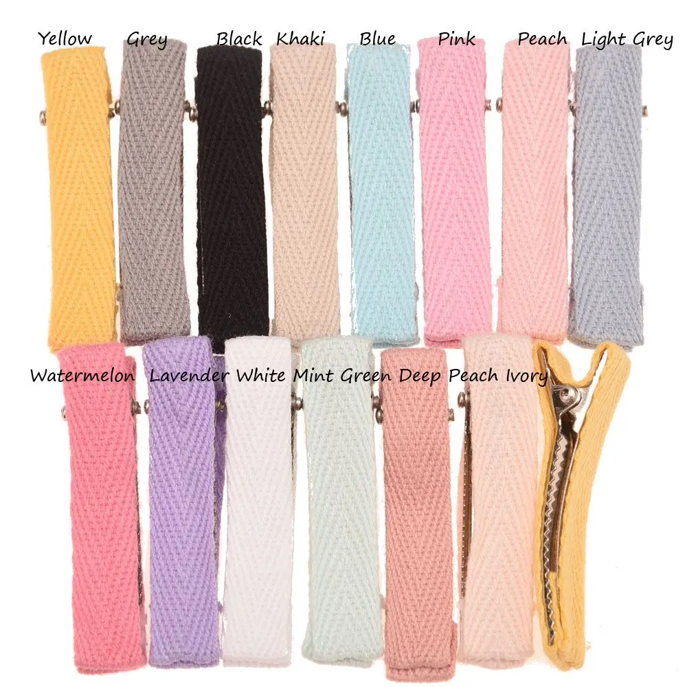 Заколки для волос с бантом девочек 20 шт. хлопковые аксессуары 5 см модные сделай