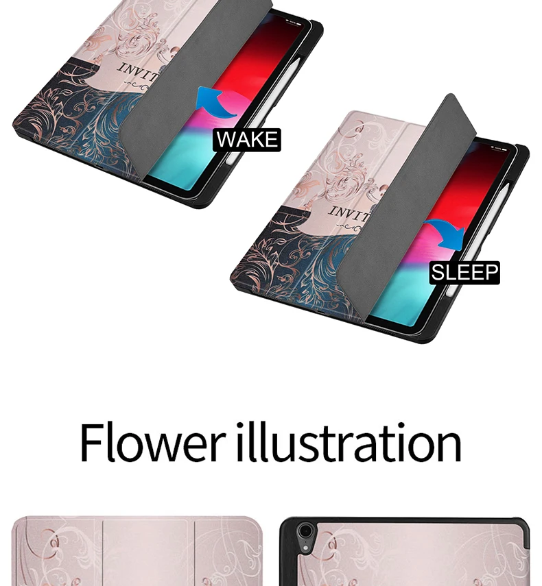 Чехол для iPad Pro 11 с принтом Smart Cover Wiht карандаш держатель Авто спящий Пробуждение поддержка карандаш Charing a8080a2013 A1934 a79