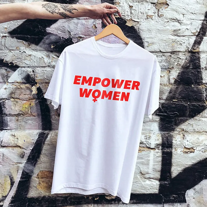 Em power Женская футболка из чистого хлопка, феминистская повседневная женская футболка, Женский слоган, гранж, топ, Прямая поставка