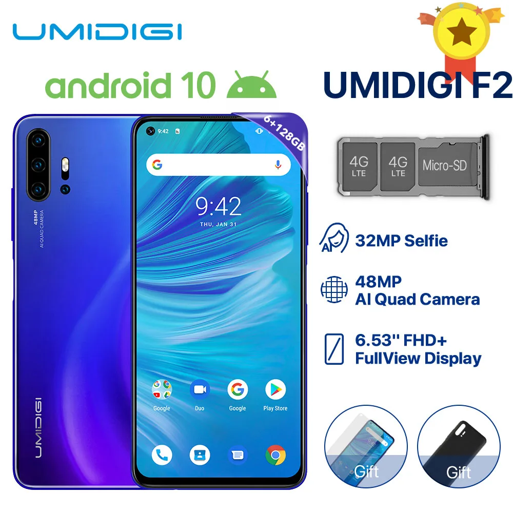 UMIDIGI F1 Play Android 9,0 48 МП супер камеры 5150 мАч 6 ГБ ОЗУ 64 Гб ПЗУ 6," FHD+ Helio P60 глобальная версия смартфон двойной 4G 18 Вт